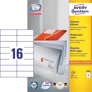 Avery ILC universeel etiket 105 x 37 mm, 1600 stuks.